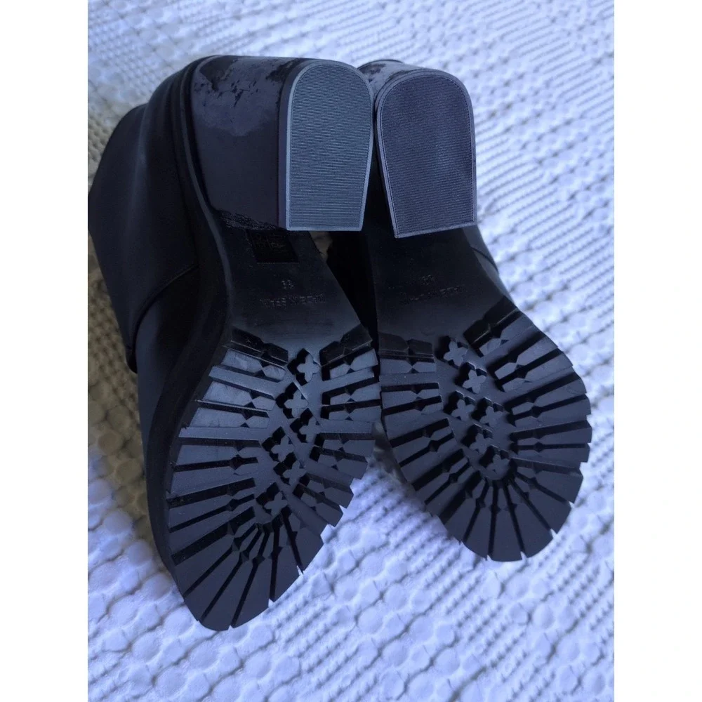 Miista Heeled Ankle Platform Boots FLAWS Black Size 8.5 US 39 EU